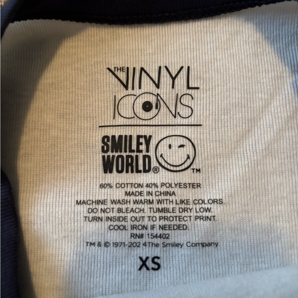 Woman’s Smiley World Long Sleeve Shirt - Navy and White - Picture 2 of 4
